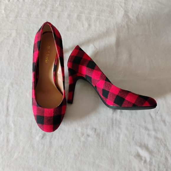Kelly & Katie Red and Black Buffalo Plaid Women's Shoes Size 9 - Picture 4 of 8